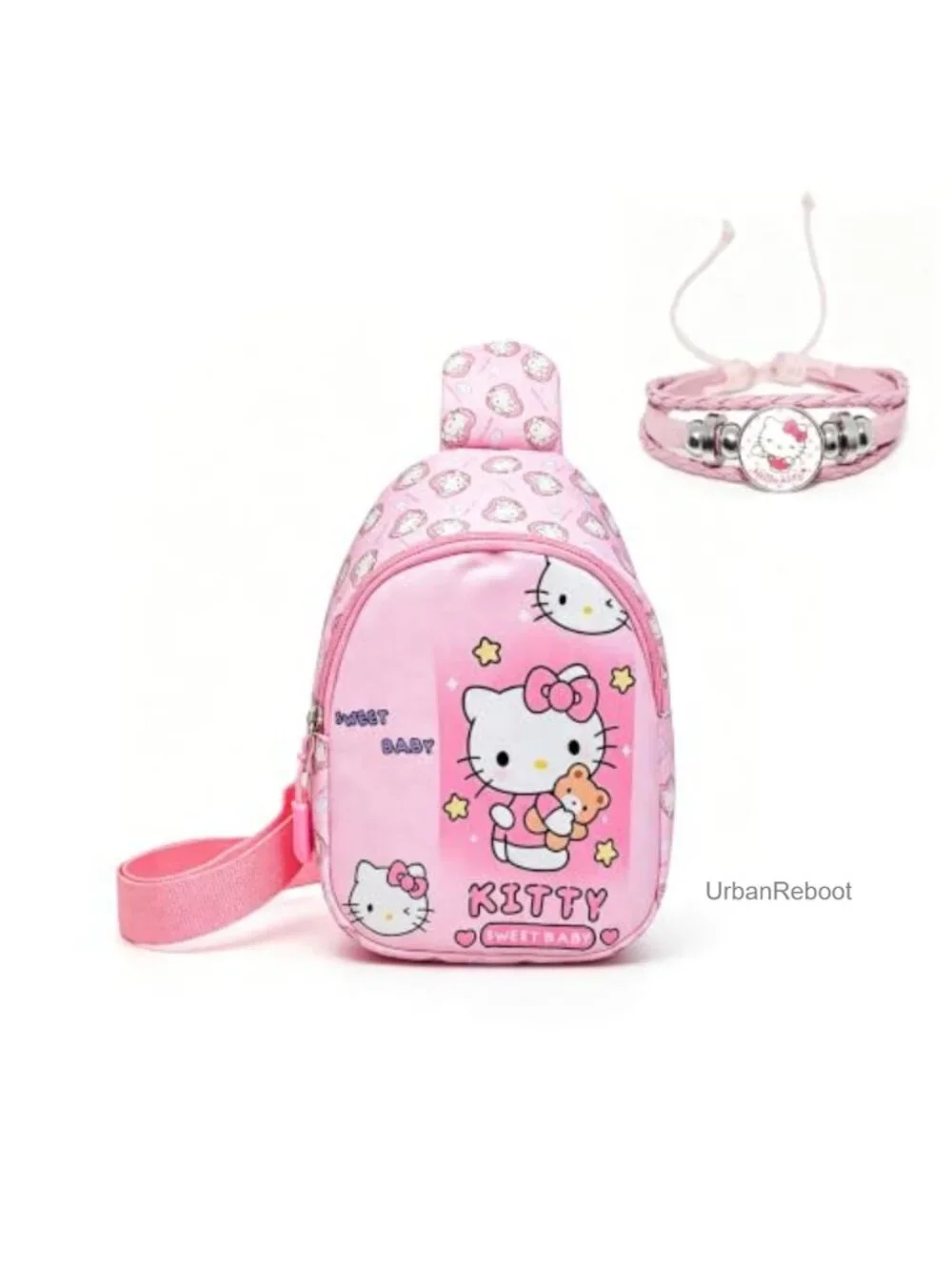 Cat Print Mini Crossbody Bag Adjustable Strap Small Shoulder Purse